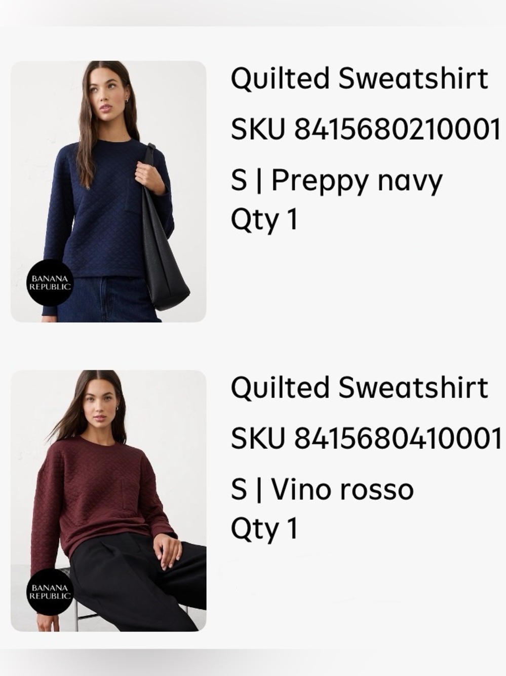 Banana Republic - QUILTED SWEATSHIRT - Small - Picture 9 of 9